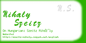 mihaly szeitz business card